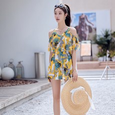 Funny Valley女款身材遮蓋海邊度假遮陽衣大尺碼連身泳衣