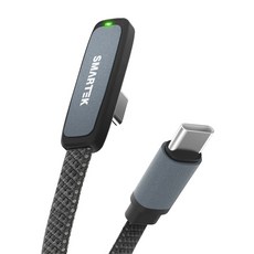 스마텍 C타입-C타입 L자형 고속충전 LED 케이블 STCB-V1, 블랙, 1개, 1.5m