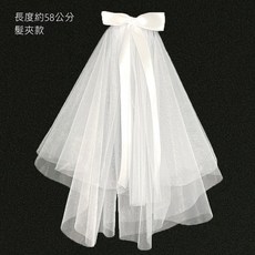 簡約蝴蝶結新娘頭紗 網紗髮飾 結婚婚禮派對造型頭紗