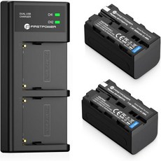 퍼스트파워 NPF750 배터리 2개 세트5600mAh 및 듀얼 USB 충전기 소니 NPF550 F570 F750 F770 F960 F970 배터리용 CCDTRV215 CCDTR