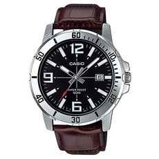 CASIO 卡西歐 男款指針皮革手錶 MTP-VD01L-1B
