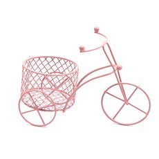 분홍 자전거바구니 철재화분, 1개