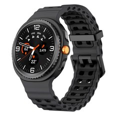 갤럭시워치 8/8클래식 호환 마린 무늬 클래식 스트랩 방수성 스포츠 마린 밴드 40mm 44mm 46mm, 차콜/블랙