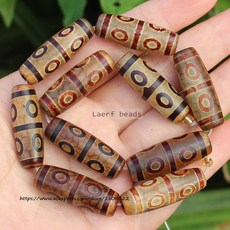 티벳 염주 1 조각 천연 마노 약 10x30mm 붉은 갈색 고대 티베트 Dzi 비즈 DIY 쥬얼리 만들기 용