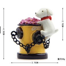 隨草憶境 ZAKKA雜貨 法式小狗造型園藝花插 高品質樹脂多肉植物裝飾擺件 消防栓小狗拍攝道具, 1個, 一組入（高品質樹脂）