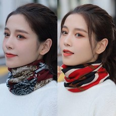 秋冬掛耳脖套 防風麵罩 保暖護頸 雙麵針織圍脖 騎行保暖【買一送一】圍脖冬季女網紅堆堆帽子保暖套頭護頸椎百變脖套圍巾, 【大板型】經典豹紋+經典豹紋【2條】, 1個