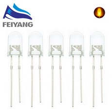 1000pcs 5mm LED 발광 다이오드 키트 따뜻한 화이트 레드 블루 그린 UV 오렌지 옐로우 핑크 컬러 전구 램프 세트 3V PCB 구색 전자 부품 액세서리 소스, YELLOW