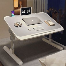 높이조절 접이식 침대테이블 각도조절 노트북 독서 좌식 베드트레이 폴딩 간이책상, 그레이