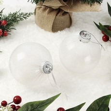 이로운 크리스마스 트리 장식볼 2p세트 10cm 실버망사 성탄절 오너먼트 파티 소품 데코 가랜드, 2개, 실버