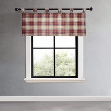 Eddie Bauer Home Valance 세련되고 가벼우며 단열 처리된 창문 트리트먼트 탭 탑 세탁기 세탁 가능 쉬운 관리 127 x 50.8cm(50 20인치), Edgewood Plaid