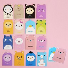 동물 미니 메세지카드 생일초대카드 봉투포함 16종, 64장세트, 1개 64장세트, 1개