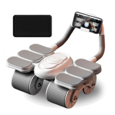 원버스 4륜 AB 슬라이드 복근 운동기구 + 무릎패드, 화이트, OBABSLWHT001