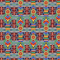 한국 전통 문양 원단 / 경복궁 단청 / 궁궐 기둥 처마 단청 디자인 / DTP / 20수 / 반마단위, 1개, Green