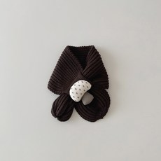 兒童蘑菇針織圍巾，可愛交叉保暖圍脖