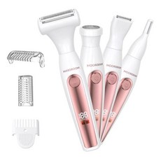 여성용 비키니 트리머 4-in-1 방수 여성용 전기 면도기 면도기 및 얼굴 제모 무선 충, 여성용 비키니 트리머, 4-in-1 방수 여성용 전기