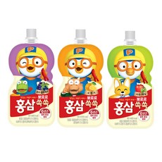 팔도 뽀로로 홍삼쏙쏙 어린이음료 3종 (포도블루+오렌지+사과매실) 100ml x 40개 + 고급 다용도타올