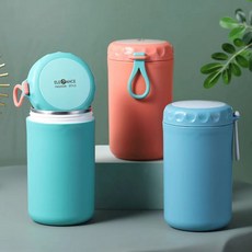 臺灣出貨學生保溫湯杯304不銹鋼材質 帶蓋裝粥盛牛奶用大容量早餐杯, 淡綠色,720ml, 1個