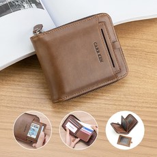선물포장 남성 지퍼 반지갑 동전 대용량 지갑 가죽 카드 수납형