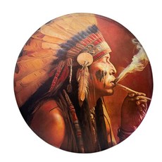 天然羊皮薩滿鼓，印第安薩滿圖案，附鼓棒鼓袋，冥想瑜珈聲音治療, 1套, Drum Shaman薩滿鼓 (Chief) +鼓棒+鼓袋