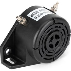 링야오 백업 알람 110dB 12V-48V DC 방수 산업용 대형 후진 경고 트럭 밴 화물 자동차 차량용 초강력 삐삐 소리 경고음 포함, 1-Pack Round alarm