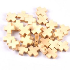 DIY 나무 십자가 비즈 걸이식 장식품 펜던트 어린이 선물 쥬얼리 장식품 50 개 mt2673, [01] 1