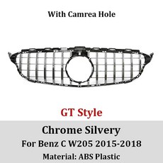 메르세데스 벤츠 C 클래스 W205 205208 용 레이싱 프론트 그릴 상부 범퍼 후드 메쉬 자동차 액세서리, 1개