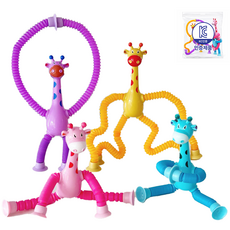 로앤제이 KC인증 LED 줄줄이 변신 4종 팝튜브 쭉쭉이 기린 외계인 로봇 여우 스트레스해소, LED/기린/4종, 1개