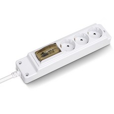 현대일렉트릭 4000W 고용량멀티탭 안전콘센트 배선차단 3구, 10m, 화이트, 1개