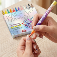 홈닛 네일아트 드로잉 펜 0.5mm, 1개, 혼합 색상(12색 세트)