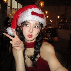 黑色蝴蝶結聖誕帽子 女秋冬可愛毛絨聖誕節頭飾cos服裝, 1個, 紅色蝴蝶結聖誕帽