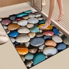 유티즌 조약돌 규조토 발매트 빨아쓰는 소프트 3D착시 흡수 욕실발매트, 1개, 조약돌.크리스탈