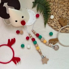 우드 쪽쪽이클립 - 메리크리스마스, 다각-클립:별, 1개