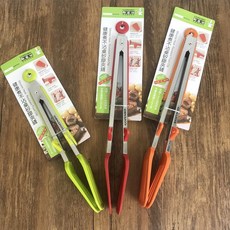 御膳坊 健康煮 不沾桌 耐熱矽膠 炒菜夾 麵包夾 食物夾 SGS檢驗, 1個, 三箭 矽膠鏟夾30cm 黑/紅隨機出