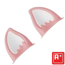 알탱고 귀여운 동물 [여우 귀] 헬멧 부착형 장식 레포츠용 선물용, 핑크