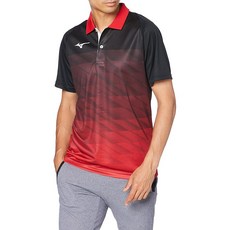 Mizuno 테니스웨어 게임 셔츠 반소매 62JA0004 블랙×레드 일본 XS (일본 사이즈 XS에 해당)