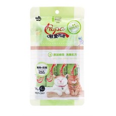 咪寵犬貓生活館 韓國啾愛肉泥 貓零食 純水肉泥 添加綠茶消臭配方 4入, 1個, 鮪魚+貝類