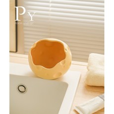 陶瓷入戶鑰匙收納擺件 奶油風玄關客廳電視櫃桌面裝飾品 小型收納盒, 奶酪收納球, 1個