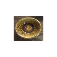 YU＊ZU＊KI kakera 橢圓深缽，日式陶瓷深碗，花紋小菜碗，餐桌擺飾，安全無毒材質, 橢圓小深缽- 淺咖啡, 1個