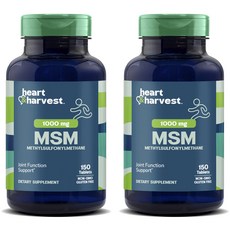 Heart & Harvest 1000mg MSM 메칠설포닐메탄 타블렛, 2개, 150정