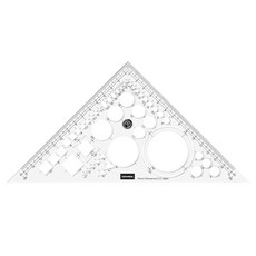 우치다 제도기 Uchidaseizuki 템플릿 손잡이가 달린 삼각형 눈금자 플러스 II 014-0286, 1개, 상세페이지 참조