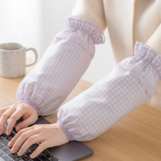 492팩토리 다용도 여성 체크 사무용 팔토시, 퍼플