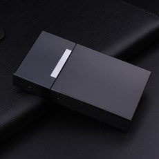 더자카 슬림 메탈 담배케이스, 블랙, 1개