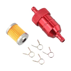 8MM 연료 필터 알루미늄 연료 필터 효율적인 여과 알루미늄 합금 연료 필터 오토바이 유지 보수를 위한 인, 01   Mainland, 04 Red