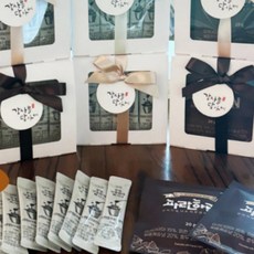 국산 꿀스틱 견과류 선물세트 (1set) 생일 돌잔치 승진 답례품, 리본포장(골드베이지), 꿀스틱 10포+하루견과 2포