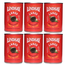 LINDSAY 린드세이 라지 블랙올리브 418gx6캔+캐릭터볼펜증정_코스트코 린지 블랙 올리브 통조림 캔, 418g, 6개
