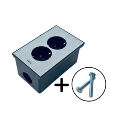 블랙 PVC 노출박스 + 벨로 실버 2구 콘센트 세트 피스 포함 콘센트함 전기자재 흑색 검정, 1개