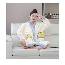 雙面珊瑚絨提花浴袍