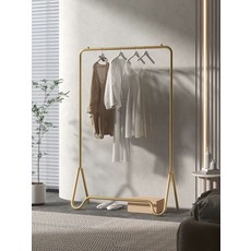 이동식 행거 골드 120 사무실 옷걸이 서랍장 외투 대나무 매대 헹거 무타공 초강력, 판 포함  골드100x150cm