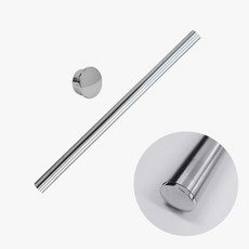 스텐 파이프봉+파이프캡 19파이 1M 1.2M 샤워부스 파티션 크롬, 1개, BA503(1M)