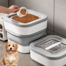 ZOZOFO 접이식 반려동물 펫 사료통 강아지사료통+숟가락 15L, 1개